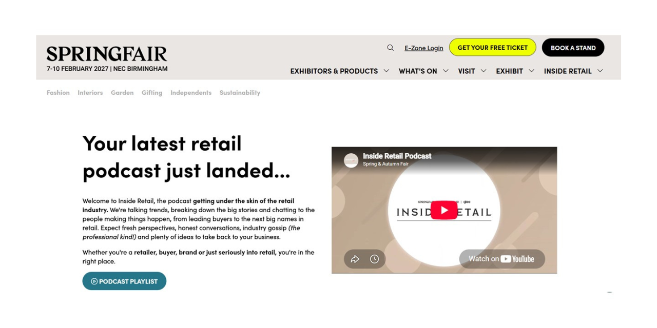Spring & Autumn Fair Launches New ‘Inside Retail’ Podcast